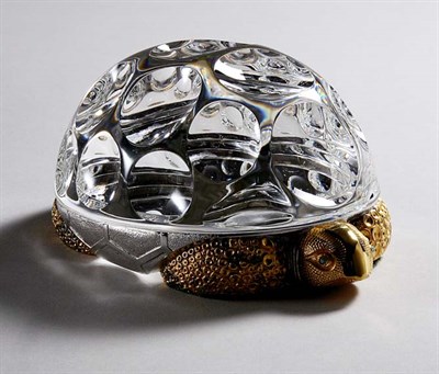 Lot 4344 - Steuben Vermeil and Glass Turtle