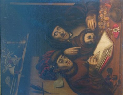 Lot 1031 - After Quentin Metsys The Money Lenders Oil on...