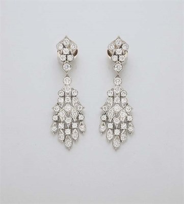 Lot 204 - Pair of Diamond Pendant-Earrings