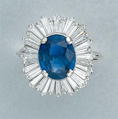 Lot 286 - Sapphire and Diamond Ballerina Ring