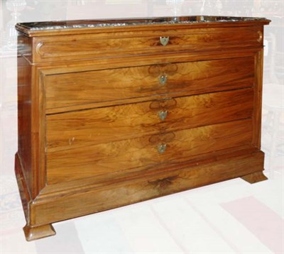 Lot 4513 - Louis Philippe Marble Top Mahogany Chest of...