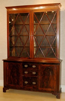 Lot 4255 - George III Style Mahogany Breakfront Height 7...