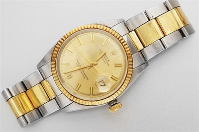 Lot 223 - Gentleman's Stainless Steel and Gold Wristwatch