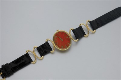 Lot 356 - Gold and Coral Wristwatch