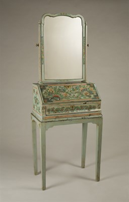Lot 1287 - Queen Anne Decorated and Blue Lacquered...