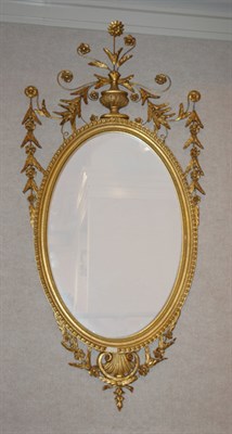 Lot 3308 - Louis XVI Style Gilt-Wood Mirror Of oval form,...