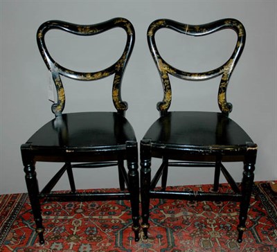 Lot 3709 - Pair of Victorian Style Black Painted and...