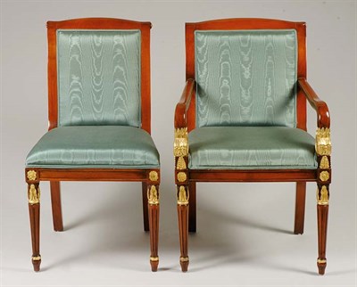 Lot 3380 - Set of Eight Empire Style Parcel Gilt Mahogany...