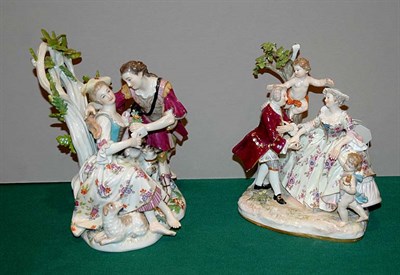 Lot 3668 - Two Meissen Porcelain Figural Groups Each of a...