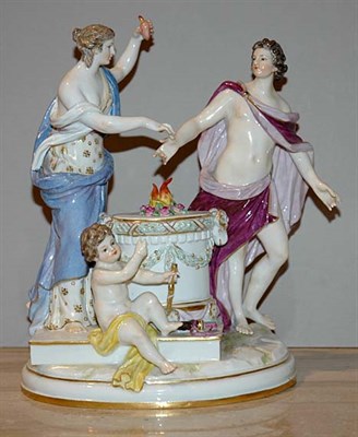 Lot 3670 - Meissen Porcelain Figural Group of an Amorous...