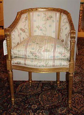 Lot 3440 - Louis XVI Style Gilt-Wood Vanity Chair The...