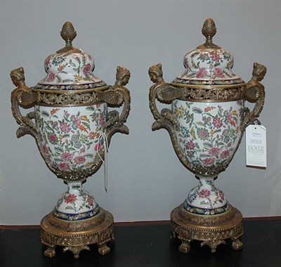 Lot 3707 - Pair of Louis XVI Style Gilt-Metal Mounted...