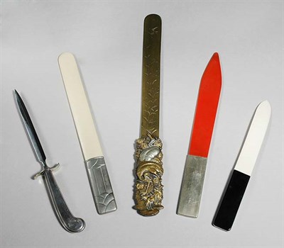 Lot 320 - Group of Four Silver Mounted Page Turners;...