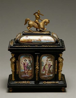 Lot 4288 - Austrian Enamel Jewelry Box Height 6 3/4...