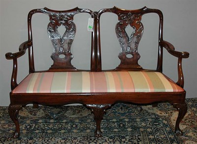 Lot 1325 - George II Style Mahogany Settee 19th Century...
