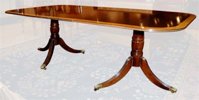 Lot 4379 - Regency Style Banded Mahogany Double-Pedestal...