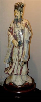 Lot 176 - Asian Painted and Decorated Figure Height...