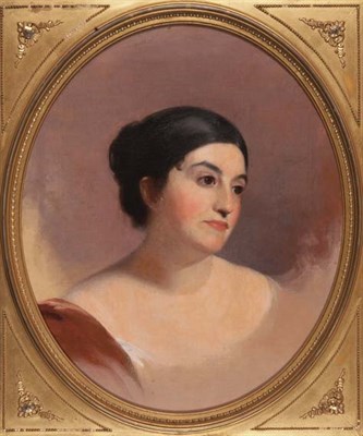 Lot 2405 - Thomas Sully 1783-1872 Portrait of a Lady Oil...