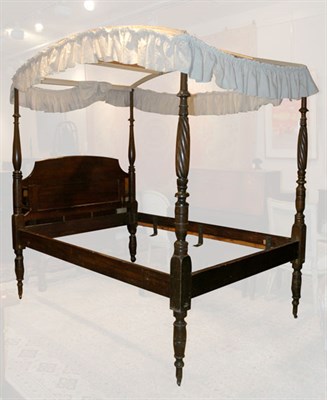 Lot 4197 - Federal Style Mahogany Four-Poster Bed Height...