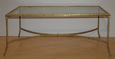Lot 1216 - Neoclassical Style Glass Top Brass Low Table...