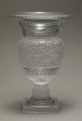 Lot 4445 - Lalique Crystal Versailles Vase Height 14 inches.