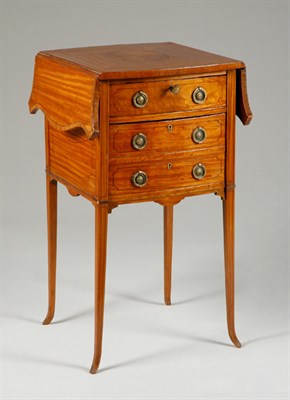 Lot 1524 - George III Inlaid Satinwood Bedside Table Late...