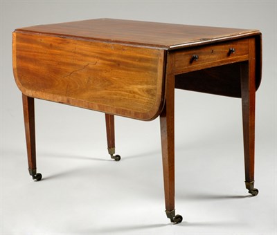 Lot 1534 - Late George III Inlaid Mahogany Drop-Leaf...