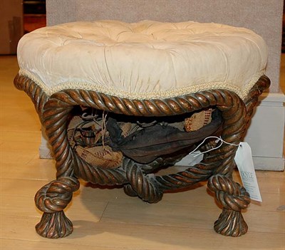 Lot 4254 - Napoleon III Style Fruitwood Rope Stool Height...