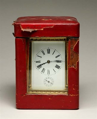 Lot 4265 - French Brass Carriage Clock with Alarm In...
