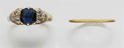 Lot 5 - Gold, Sapphire & Diamond Ring with Gold Guard Ring