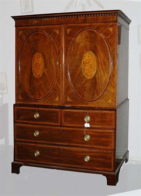 Lot 1508 - George III Inlaid Satinwood Banded Mahogany...