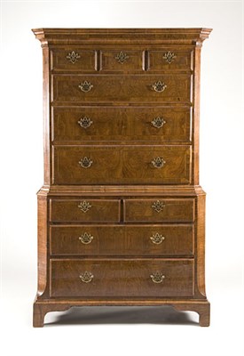 Lot 1397 - George II Walnut Chest on Chest In two parts,...