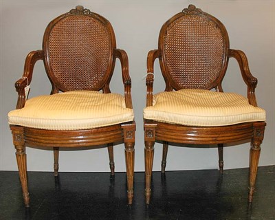Lot 1391 - Pair of Louis XVI Beechwood Fauteuils en...