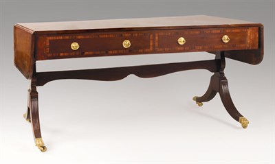 Lot 1439 - Late George III Inlaid Mahogany Sofa Table The...