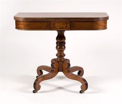 Lot 1441 - Regency Ebonized Inlaid Mahogany Card Table...