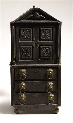 Lot 1146 - Continental Carved and Black Painted Miniature...