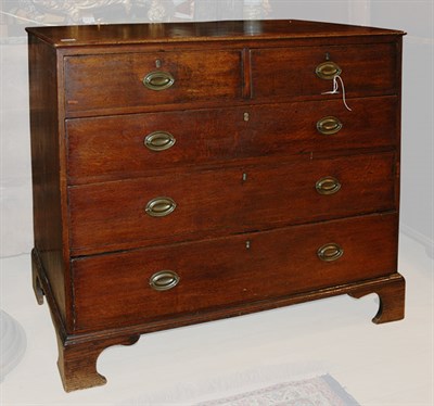 Lot 1329 - Provincial George III Oak Chest of Drawers...