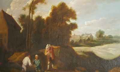 Lot 1032 - Flemish School 17th Century Anglers Beside a...