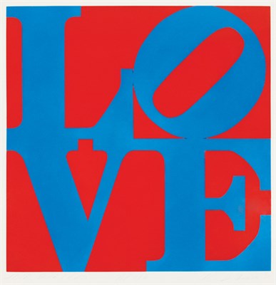 Lot 339 - Robert Indiana LOVE (S. 153) Color etching and...