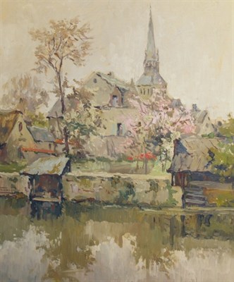 Lot 23 - H. Florit 20th Century View of a Church by the...