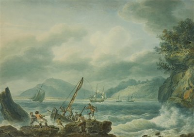 Lot 1011 - Nicholas Pocock British, 1740-1821 Landing the...