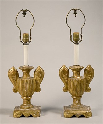 Lot 1313 - Pair of Continental Baroque Style Gilt-Wood...