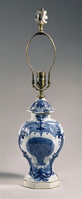 Lot 1305 - Dutch Delft Blue and White Covered Vase 18th...