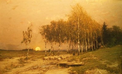 Lot 53 - Robert Kluth American, 1854-1921 Sheep in a...