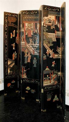 Lot 1158 - Chinese Coromandel Lacquered Six-Panel Screen...