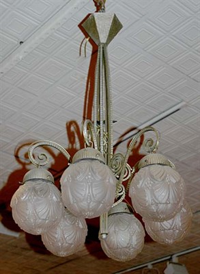 Lot 3477A - French Art Deco Silvered Wrought Iron and Mold...