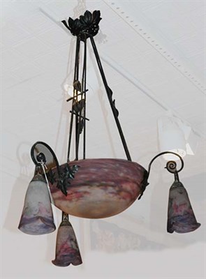 Lot 3451A - Muller Freres Black Patinated-Metal and...
