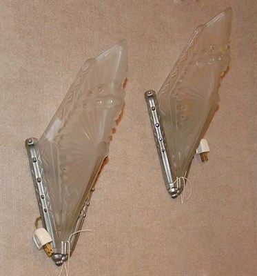 Lot 3447A - Pair of Schneider Silver Painted Metal and...