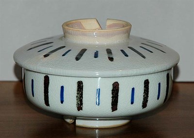 Lot 1626 - Blue and White Covered Bowl with Village Scene