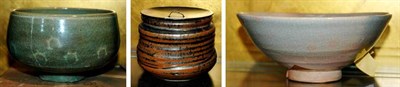 Lot 1576 - Two Japanese Glazed Pottery Tea Bowls;...